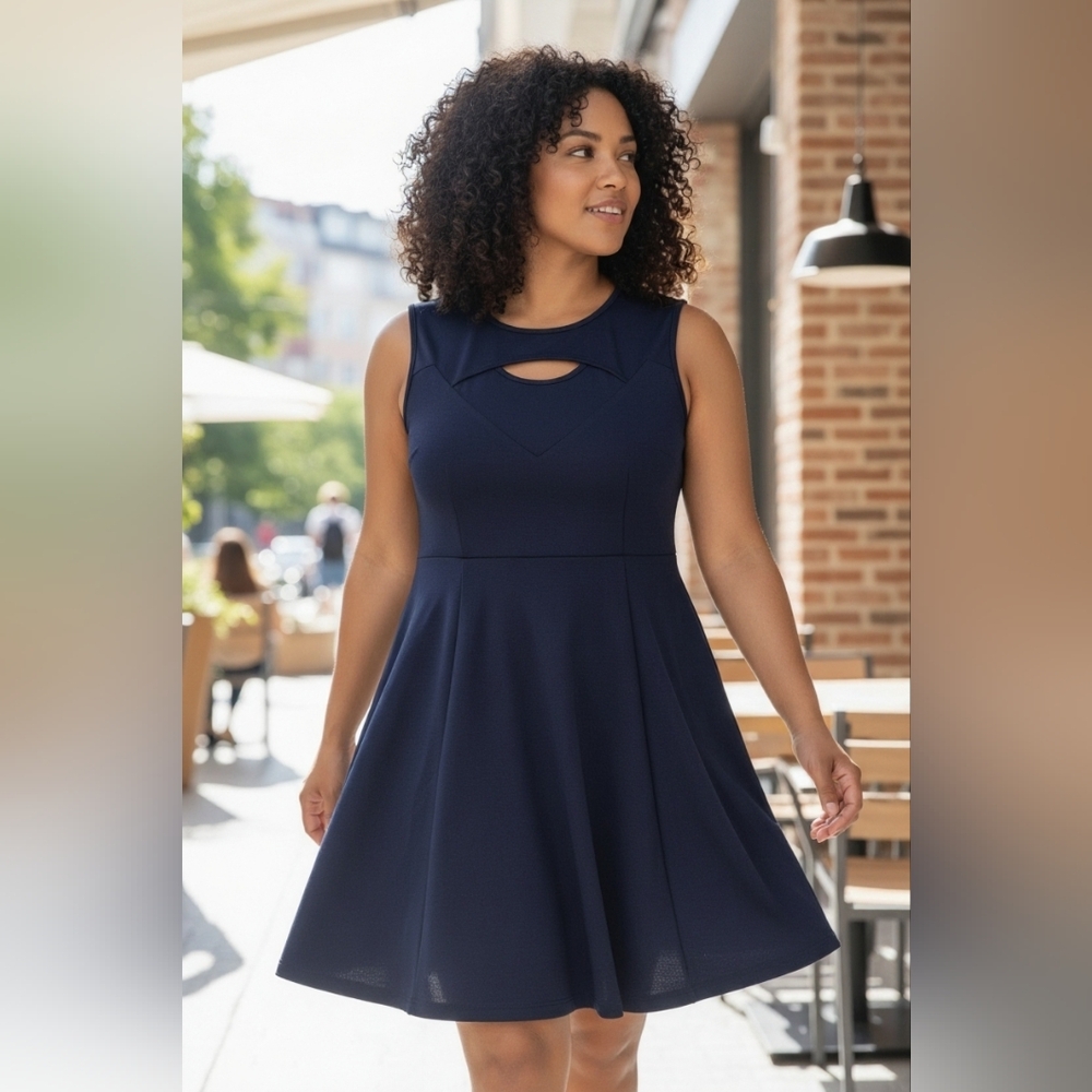 Magic Midnight Blue Sleeveless Midi Dress